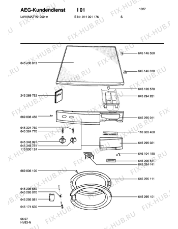 Взрыв-схема стиральной машины Aeg LAVW1209-W S - Схема узла Command panel 037